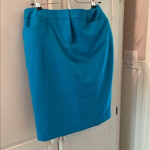 Calvin Klein teal-Blue Pencil Skirt, lined with back pleat